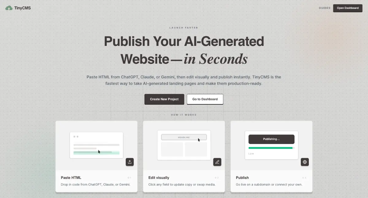 TinyCMS - Screenshot 1