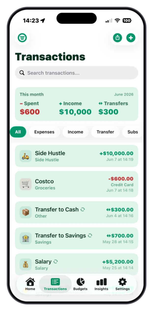 TYM - Track Your Money - Screenshot 2