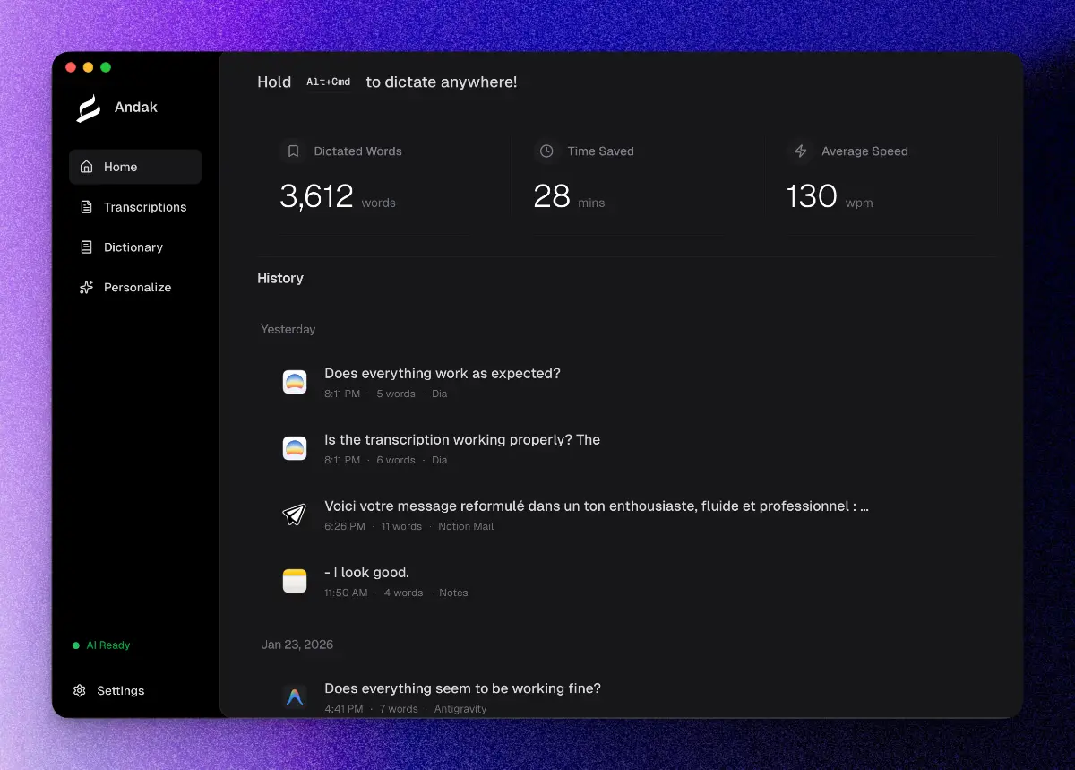 Andak - Screenshot 1