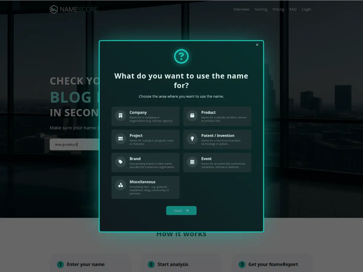 Brand Name Check & Trademark Analysis Tool - Screenshot 3