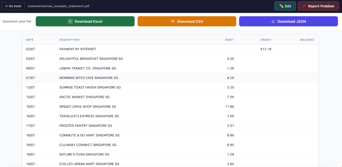 Bank Statement Engine - Screenshot 2