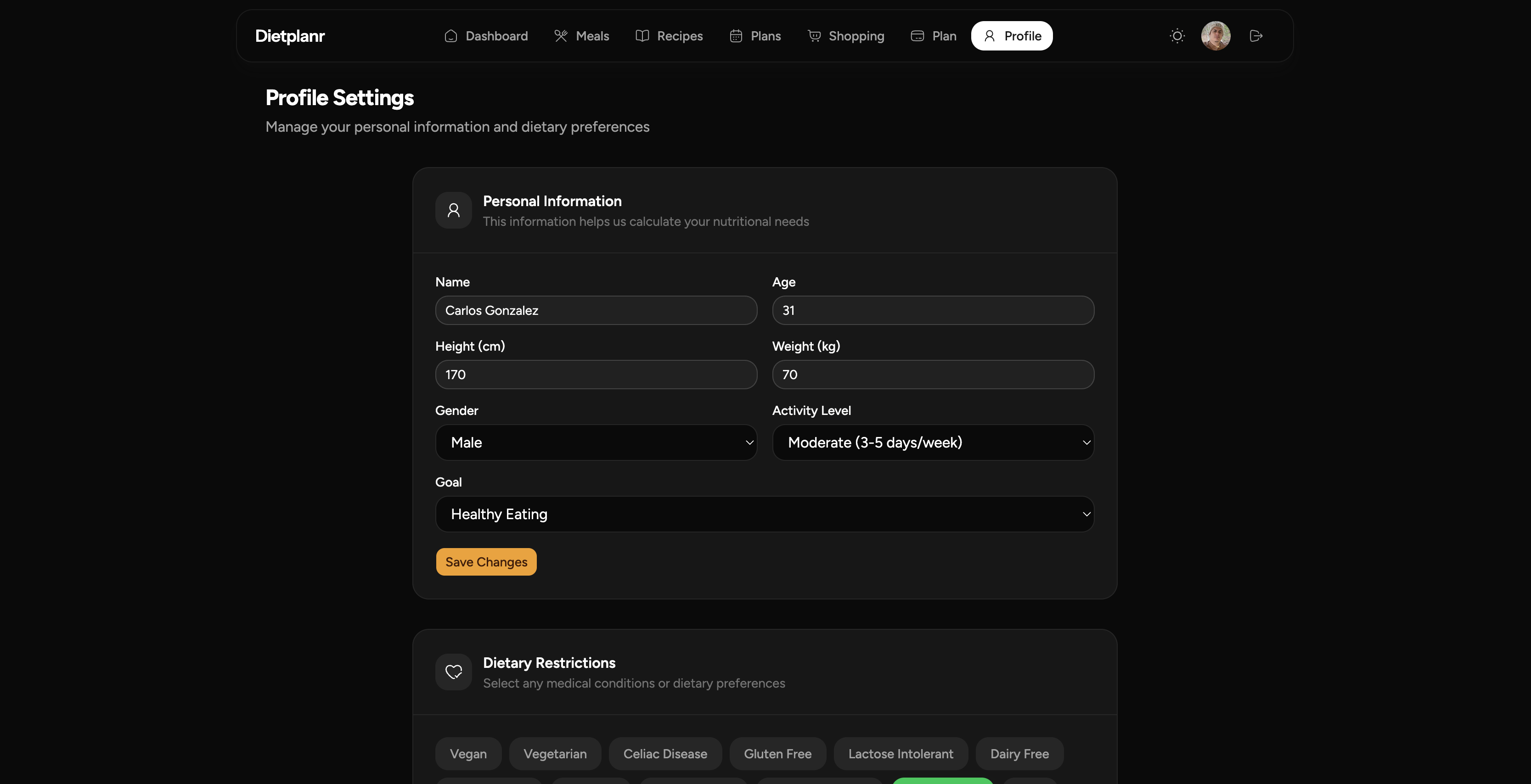 Dietplanr - Screenshot 3