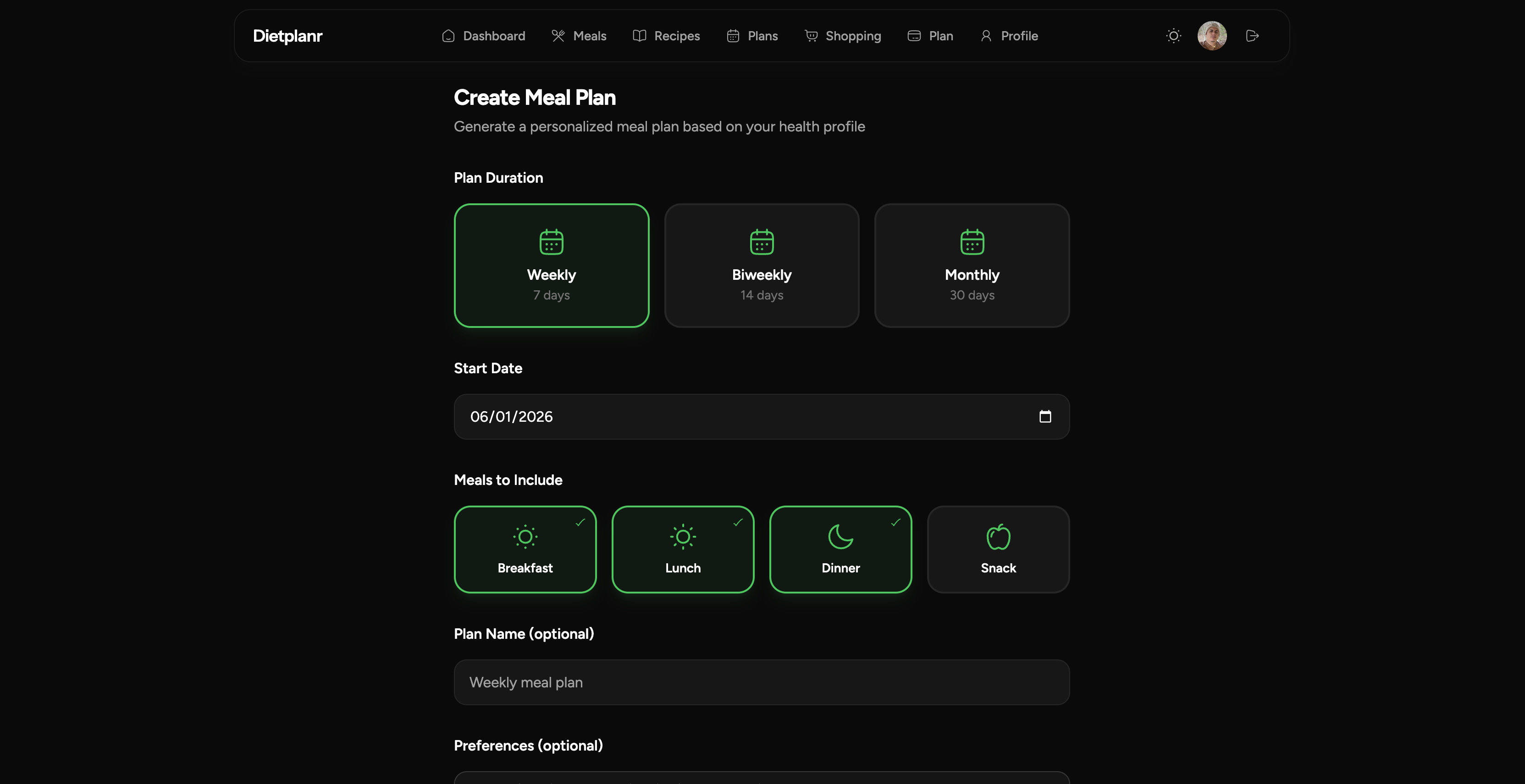 Dietplanr - Screenshot 4