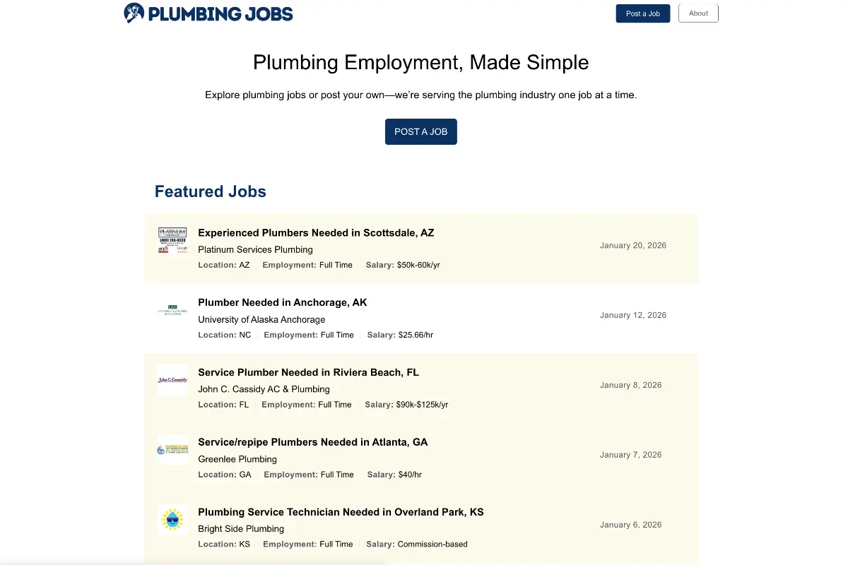 PlumbingJobs.com - Screenshot 1