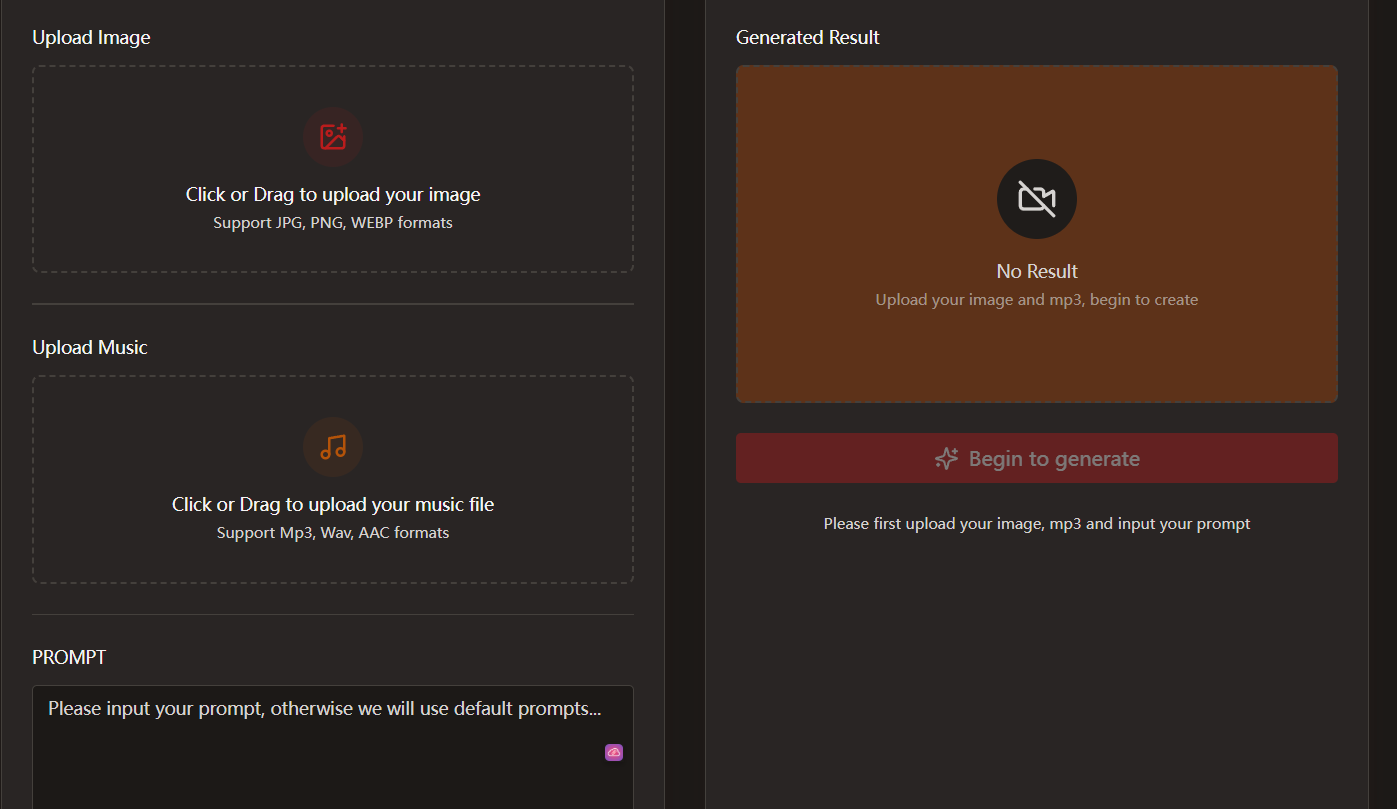 MP3 to MP4 AI - Screenshot 1