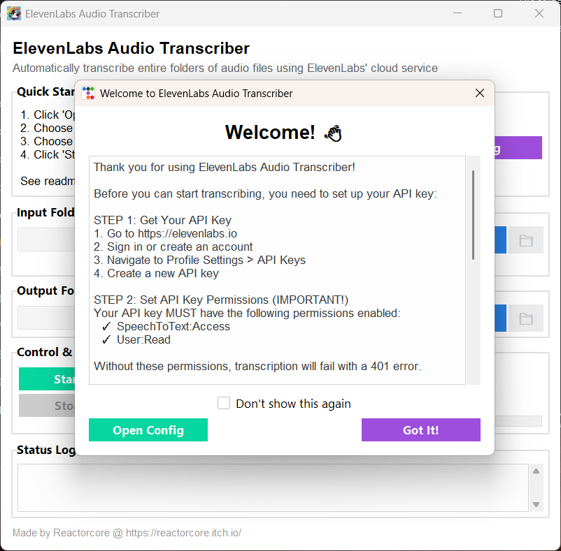 ElevenLabs Audio Transcriber - Screenshot 2