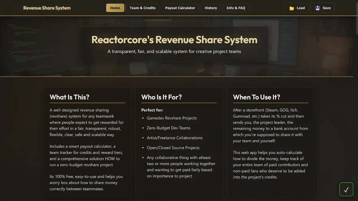 Reactorcore's Revshare System - Screenshot 2