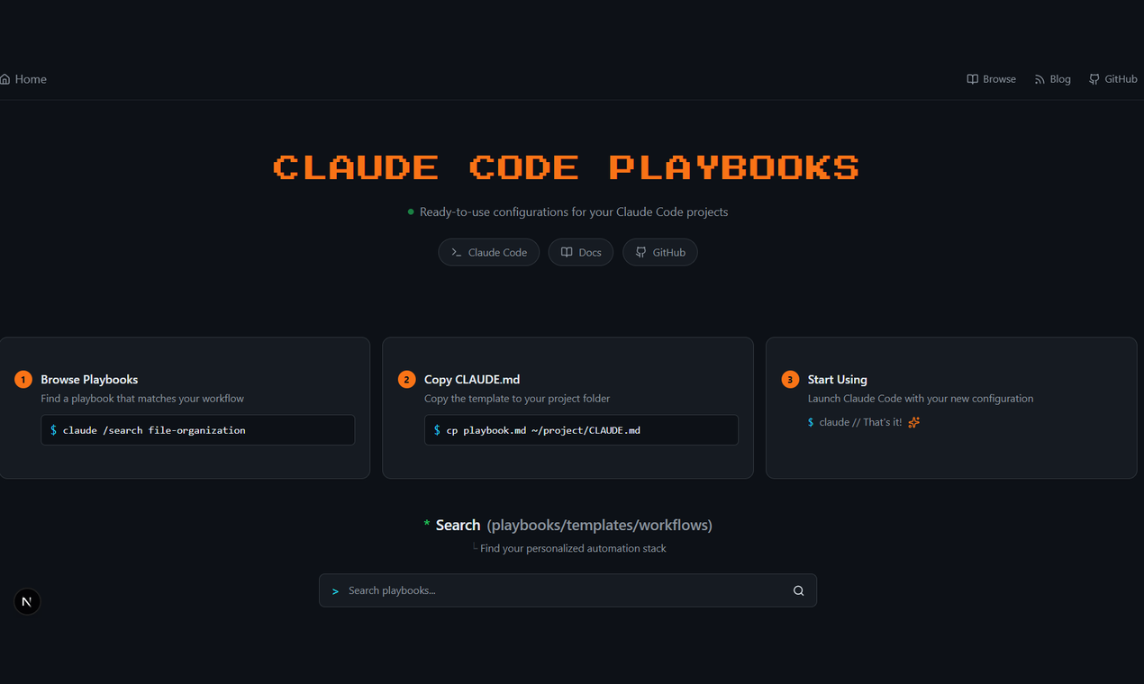Claude Code Playbooks - Screenshot 2