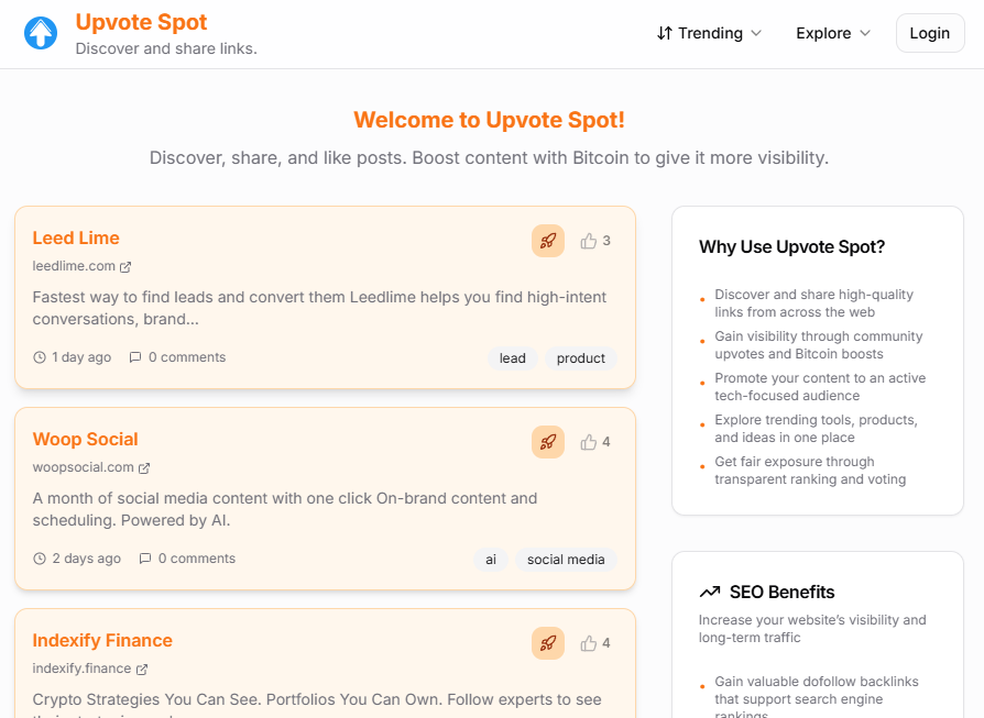 Upvote Spot - Screenshot 1