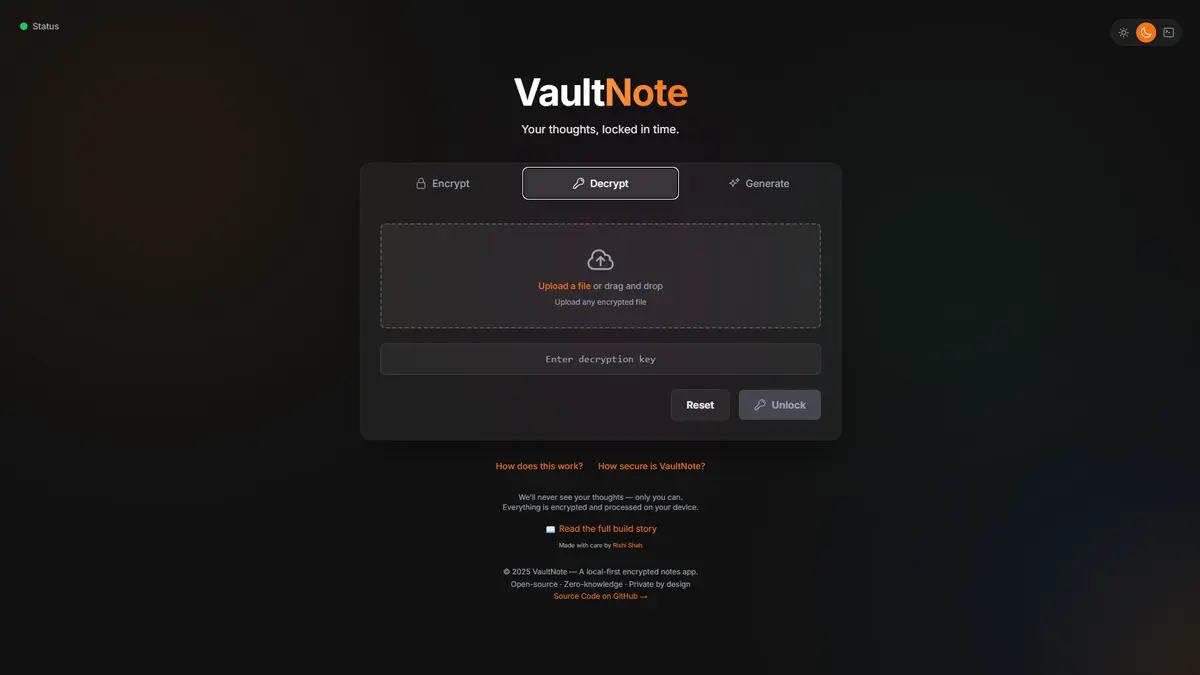 Vault Note - Screenshot 2
