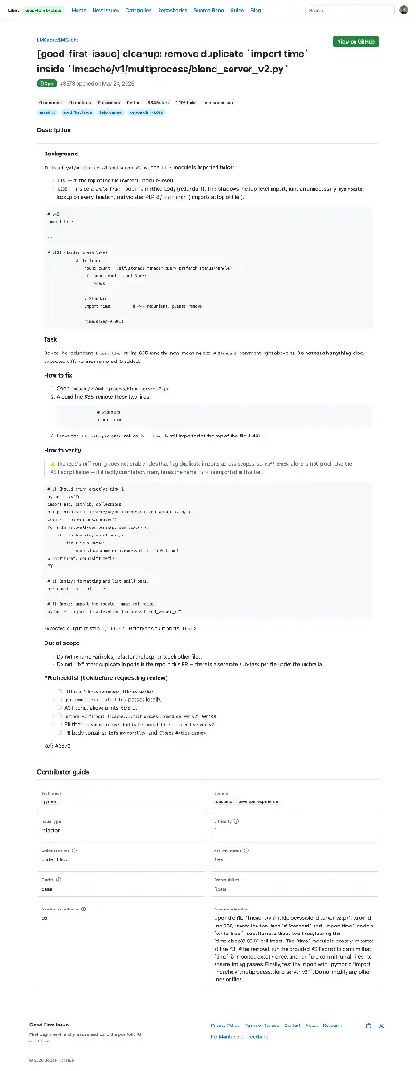 Good First Issue - Screenshot 2