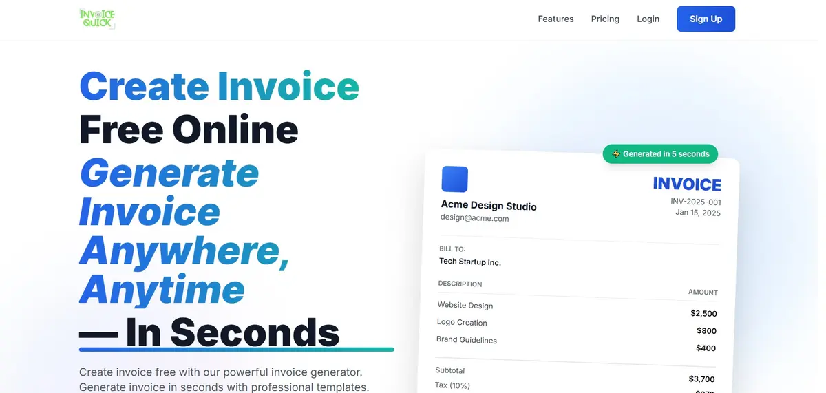 InvoiceQuick - Screenshot 1