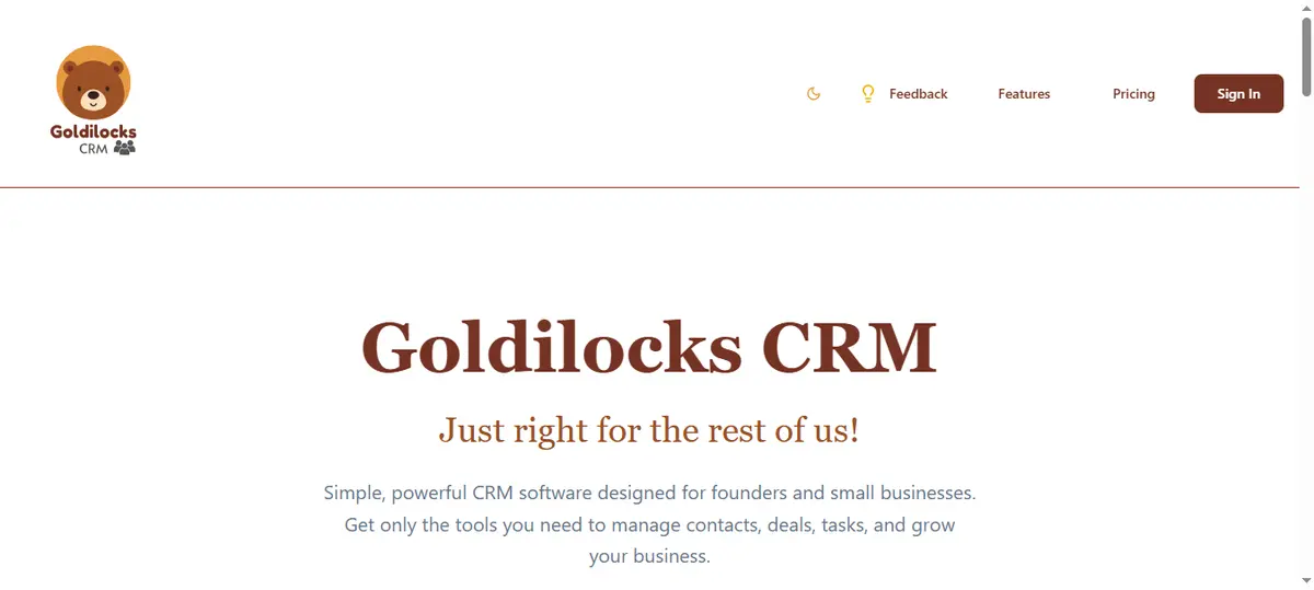 Goldilocks CRM - Screenshot 1