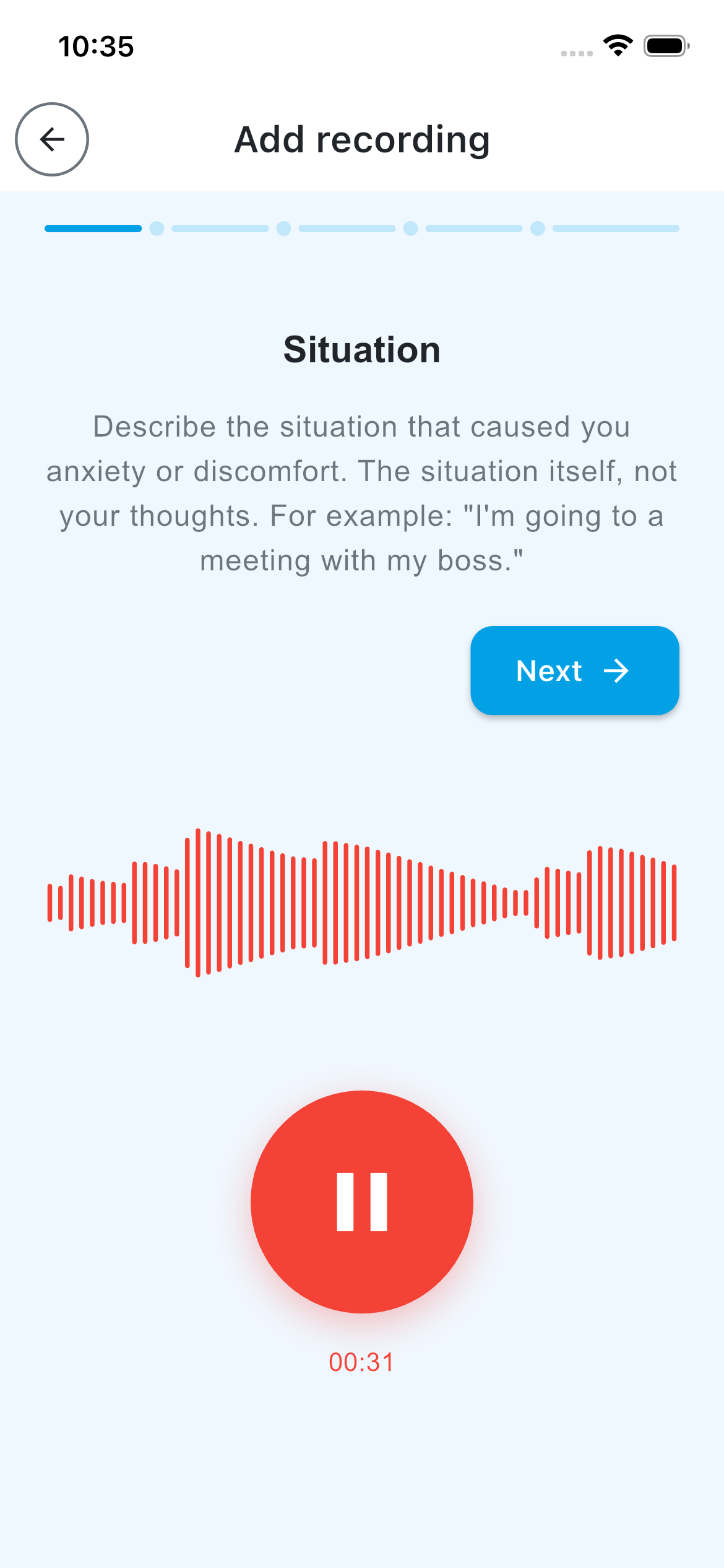 Mentalium - CBT Diary by Voice - Screenshot 1