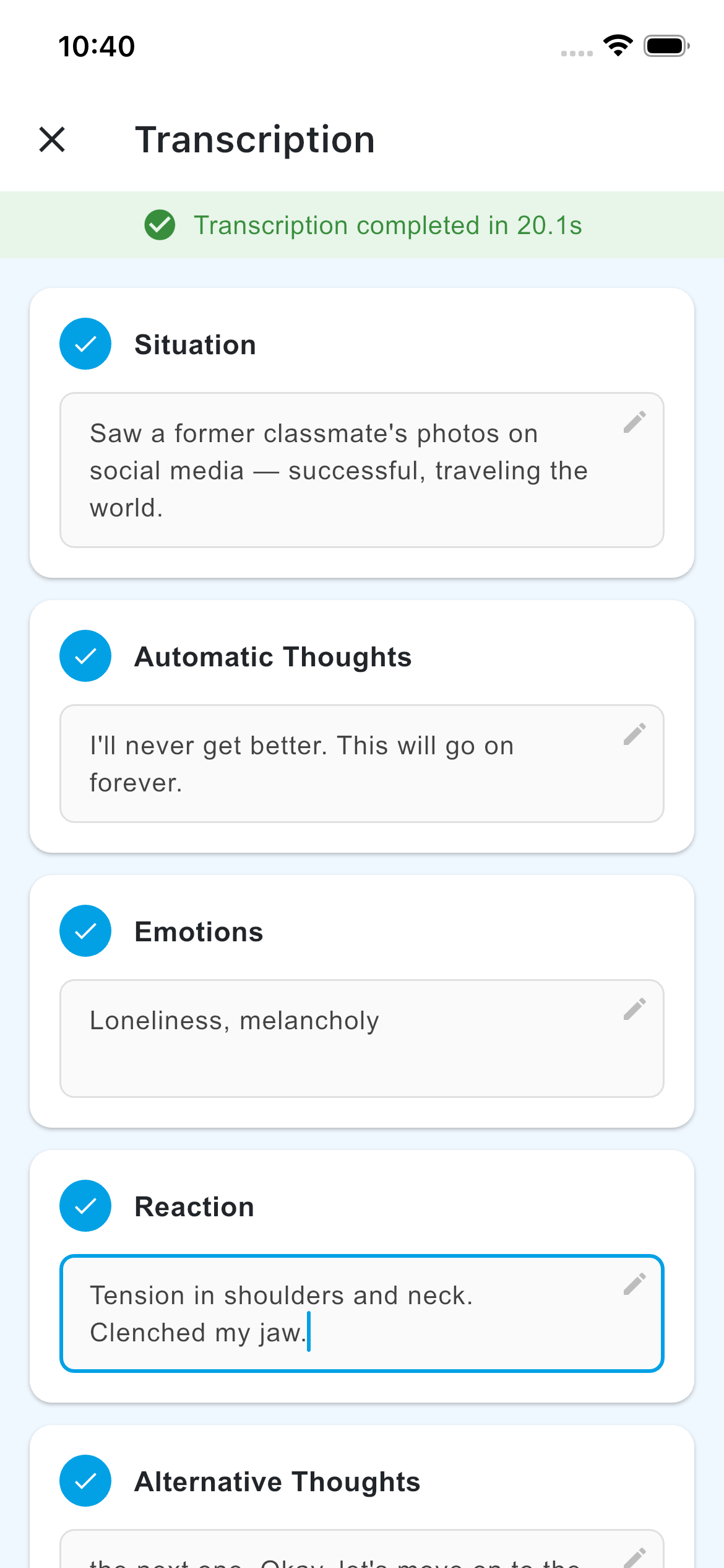 Mentalium - CBT Diary by Voice - Screenshot 2
