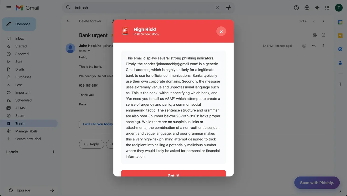 Phishly - Screenshot 2