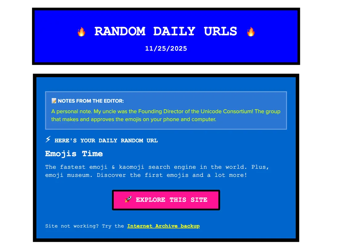 Random Daily URLs - Screenshot 2