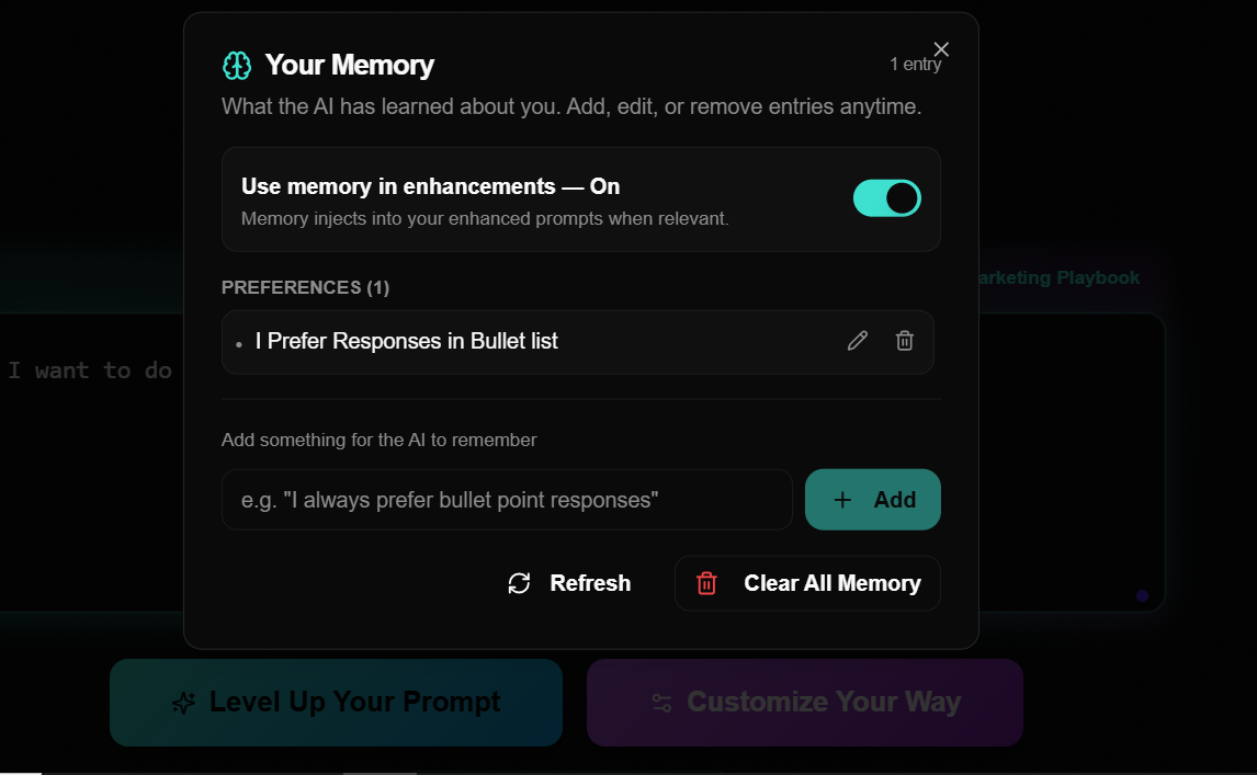 Level Up My Prompt - Screenshot 5