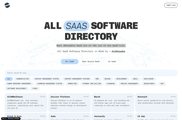 All SaaS Software - Screenshot 1