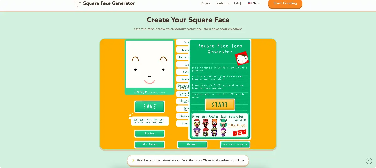 Square Face Generator - Screenshot 2