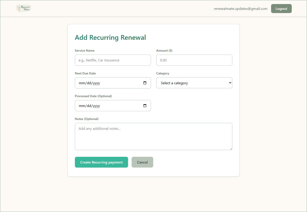 RenewalMate - Screenshot 2