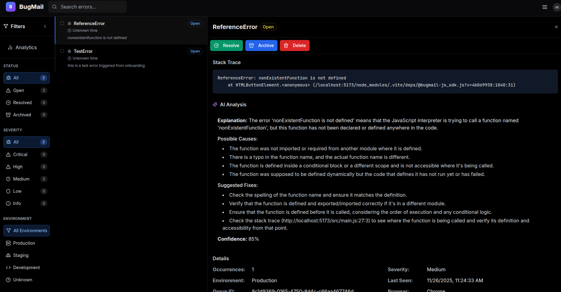 Bugmail - Screenshot 2