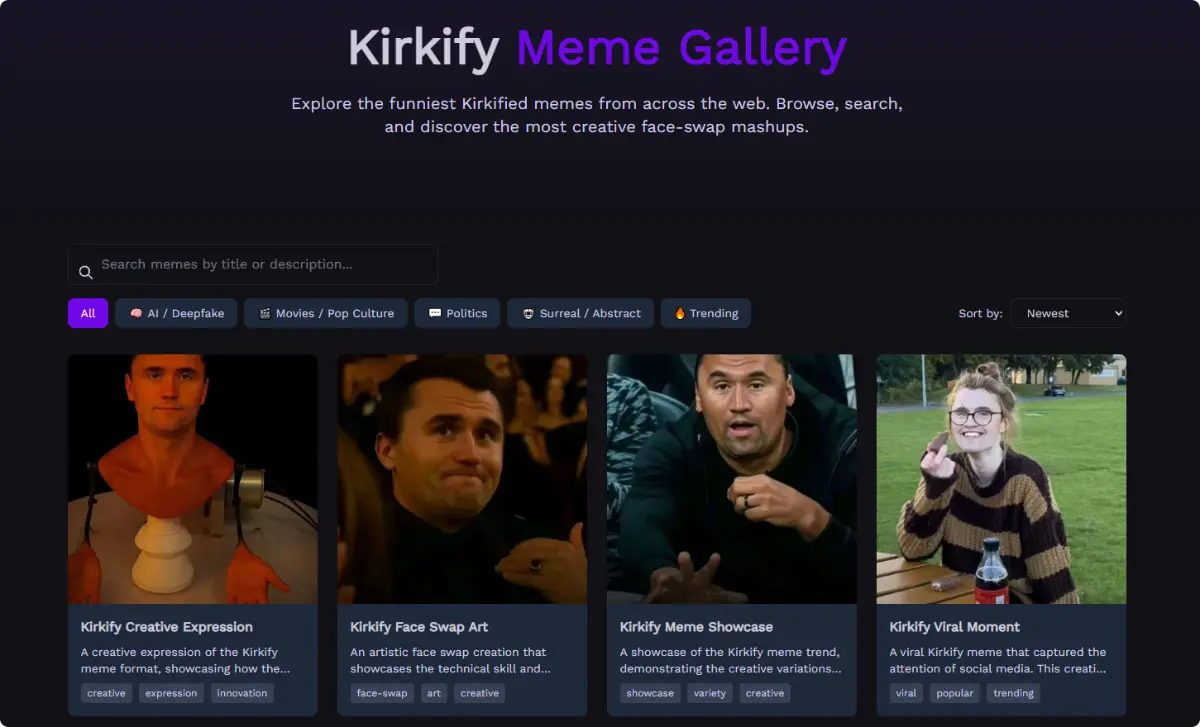 Kirkify - Charlie Kirk Face Swap AI - Screenshot 1