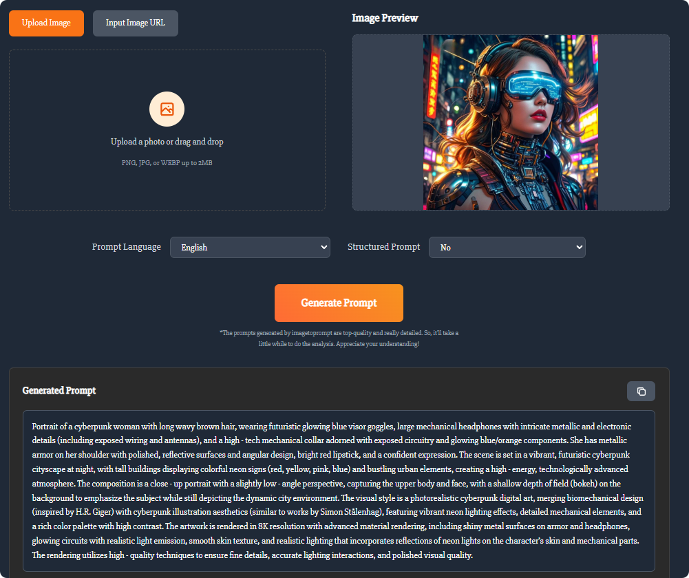 Image to Prompt Generator - Screenshot 1