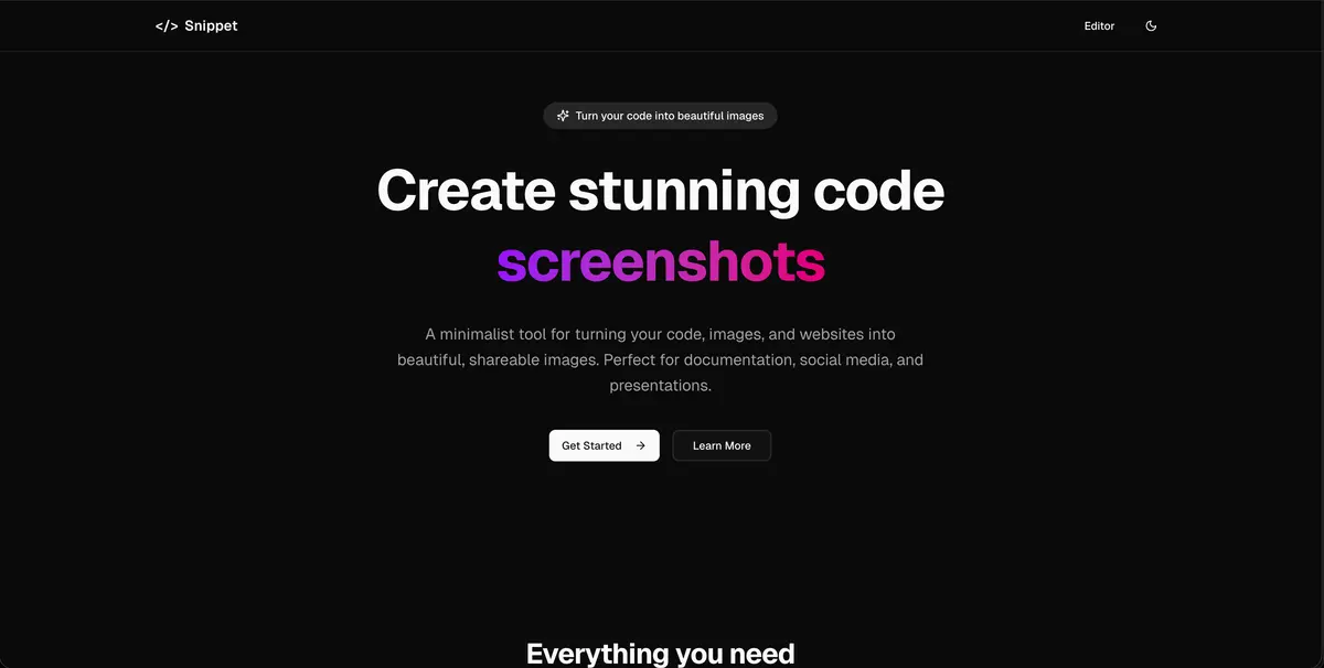 Snippet - Turn Code into Beautiful Images - Screenshot 1