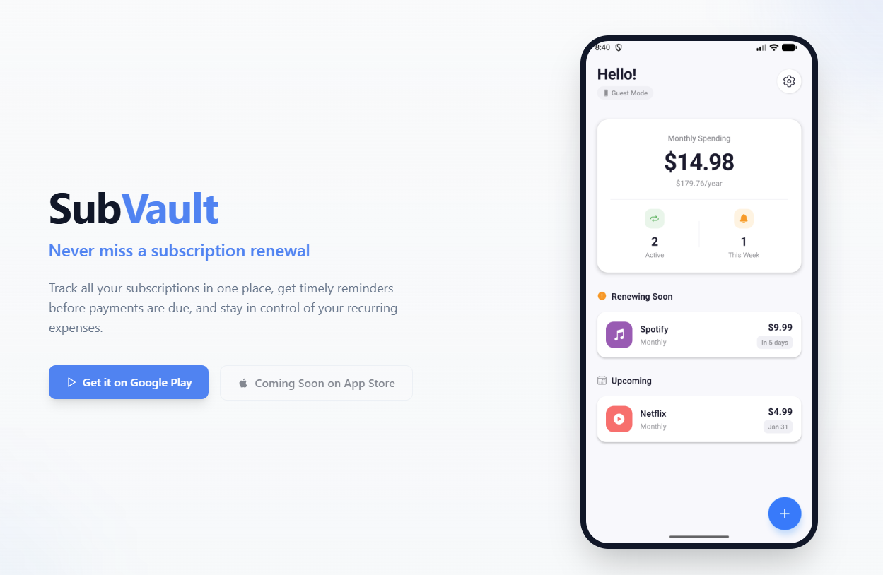 SubVault - Screenshot 1