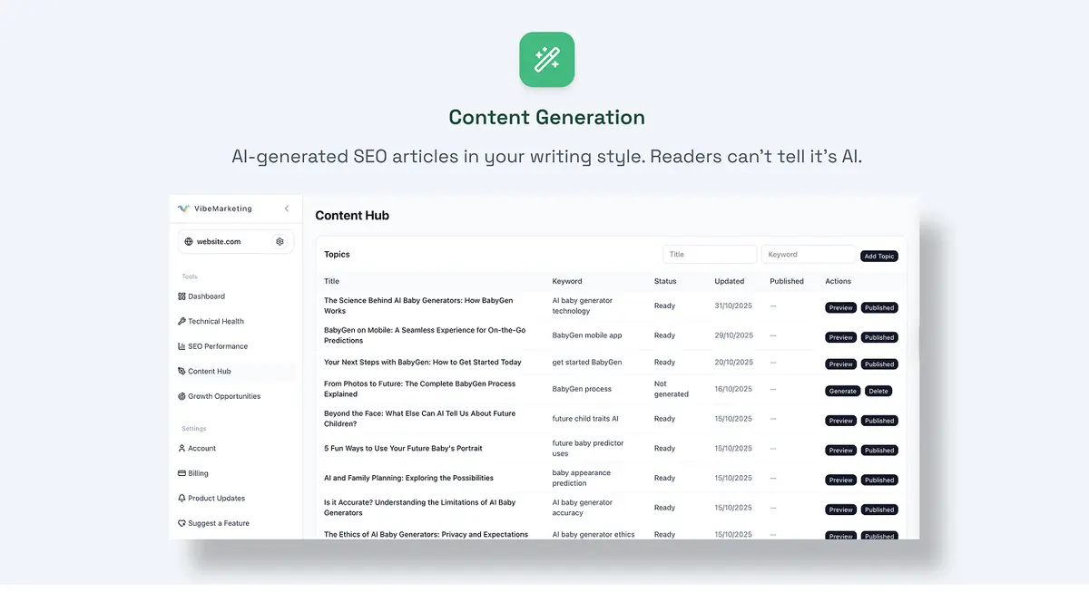 VibeMarketing | AI marketing platform - Screenshot 2