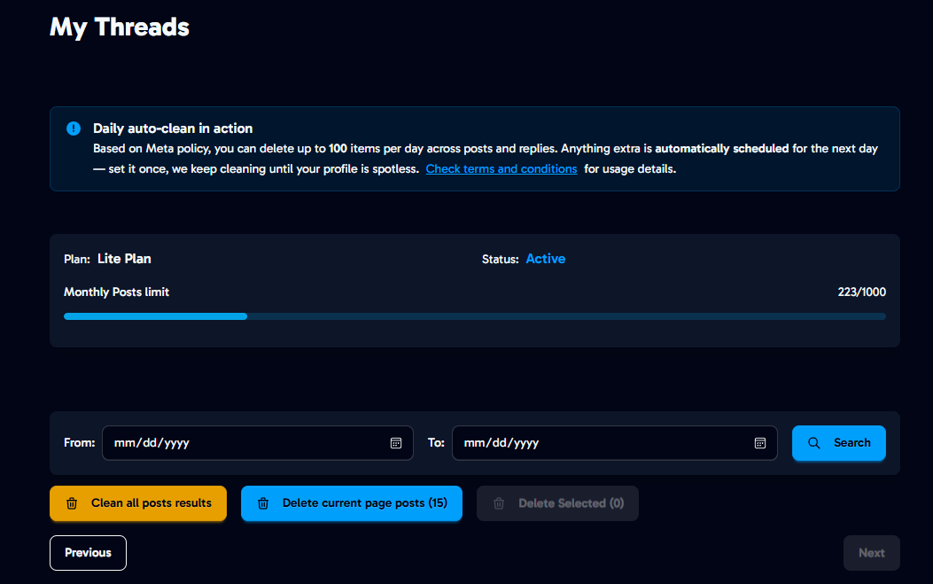 ThreadsDelete - Screenshot 2