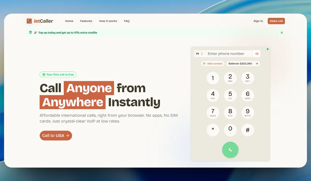 Jetcaller - Screenshot 1