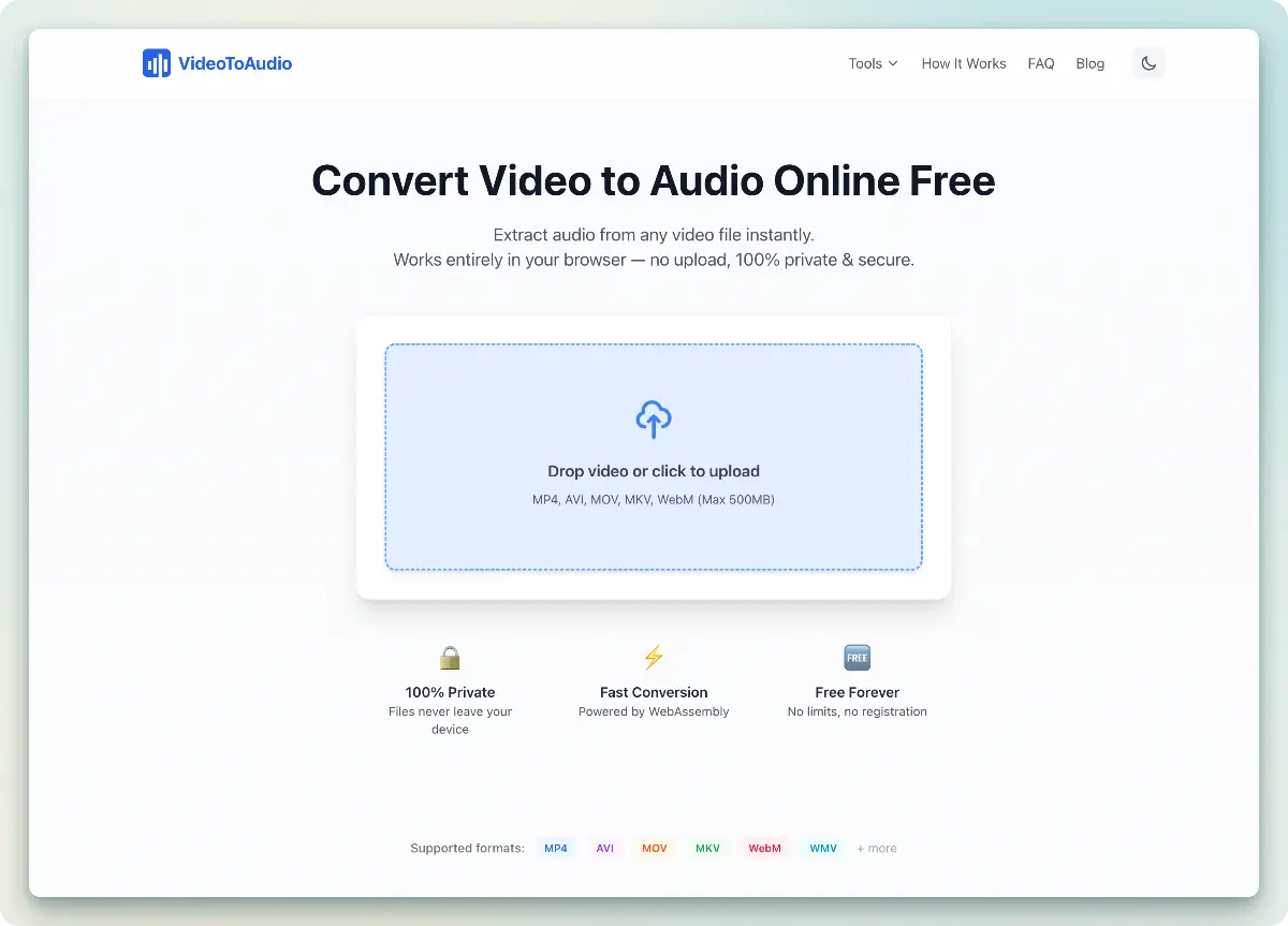 Free Video to Audio - Screenshot 1