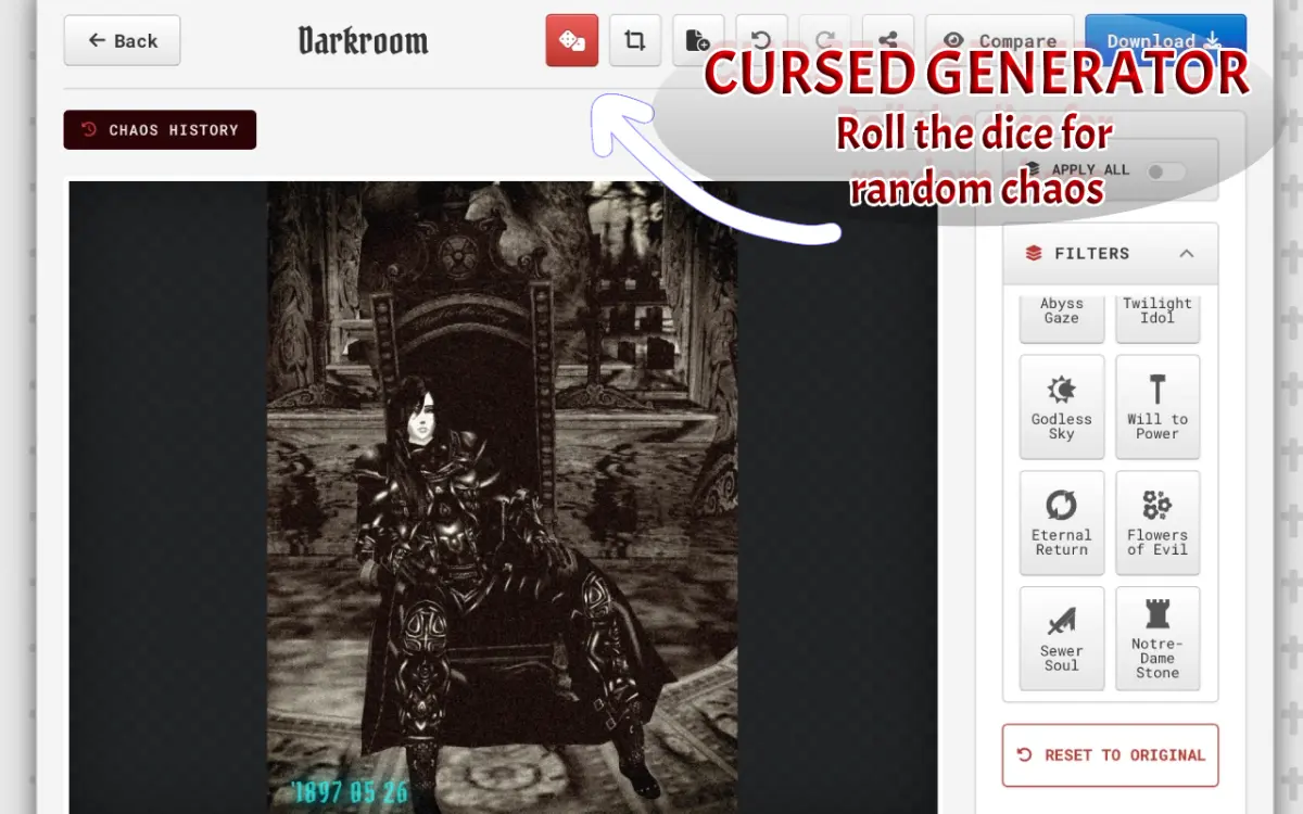 RawVamp: The Dark Aesthetic Photo Editor - Screenshot 3