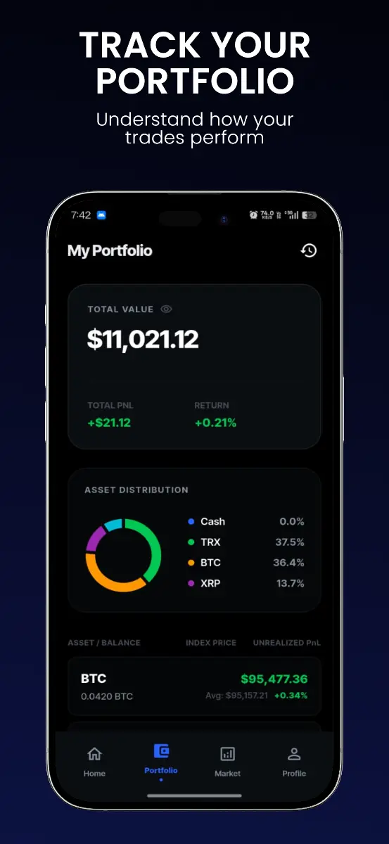 Cyrex crypto paper trading app  - Screenshot 3