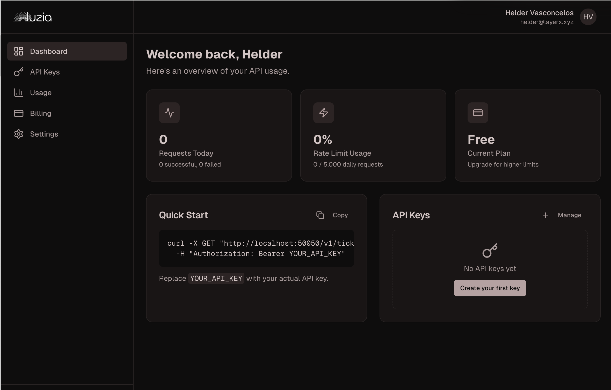 Luzia Crypto API - Screenshot 2