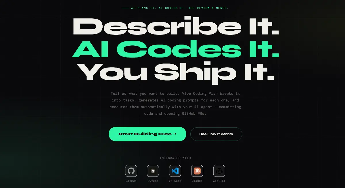 Vibe Code Planner - Screenshot 1