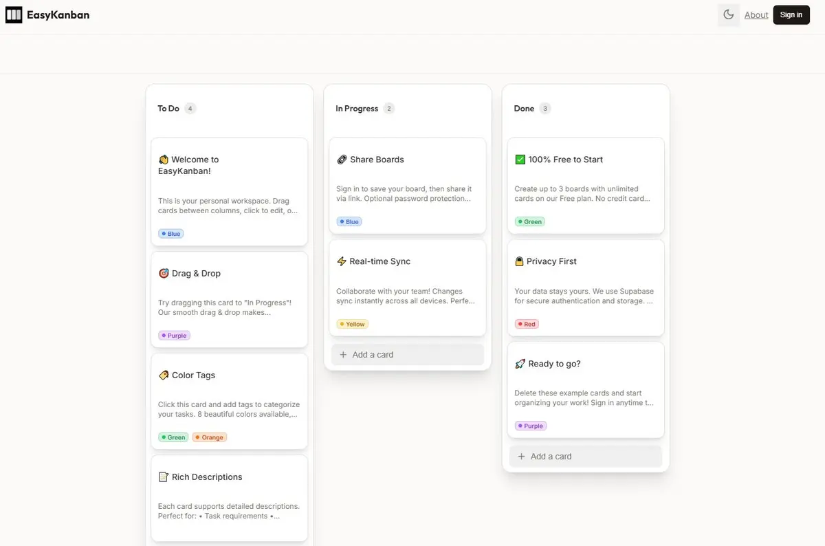 EasyKanban - Screenshot 1