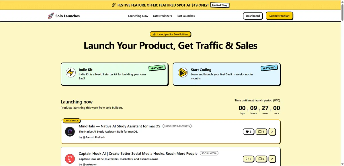 Solo Launches - Screenshot 1
