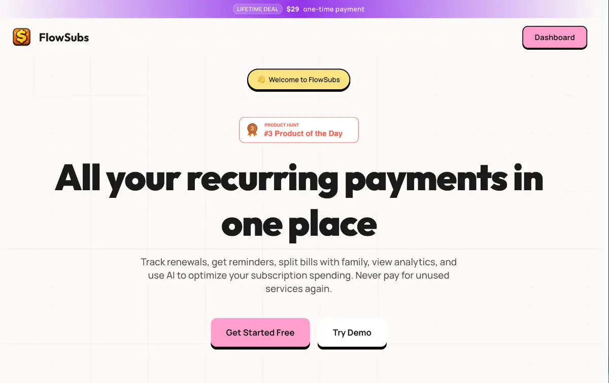 FlowSubs- Subscriptions Management - Screenshot 1