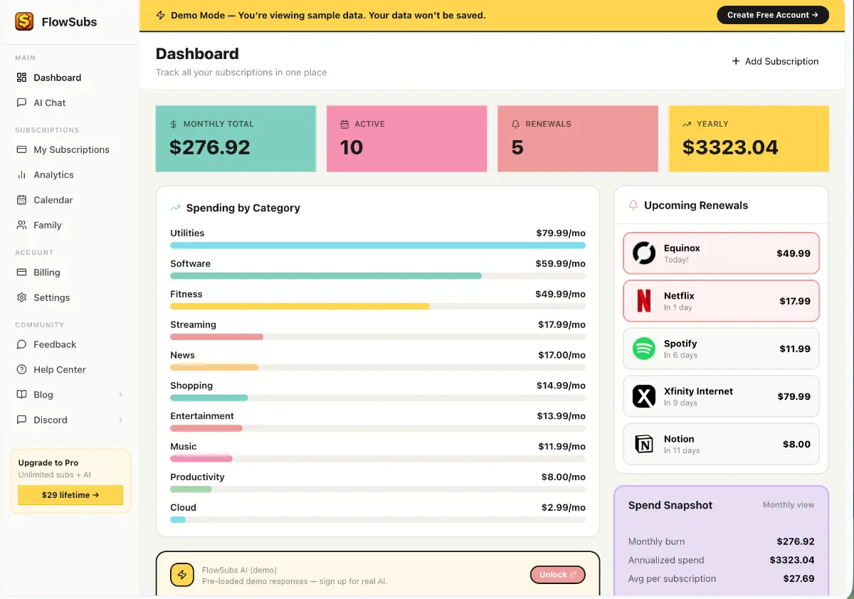 FlowSubs- Subscriptions Management - Screenshot 2