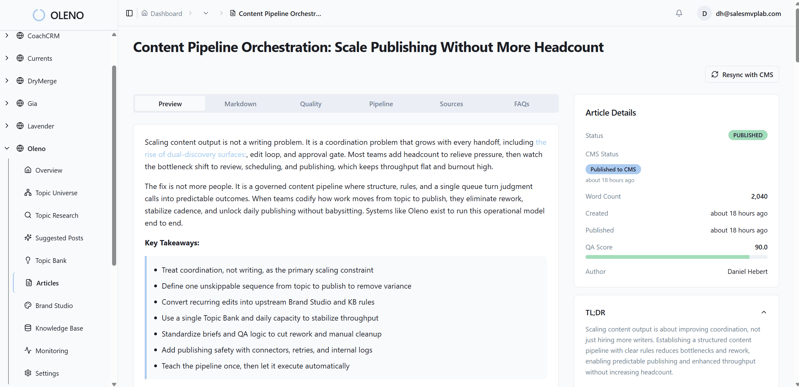 Oleno - Screenshot 2