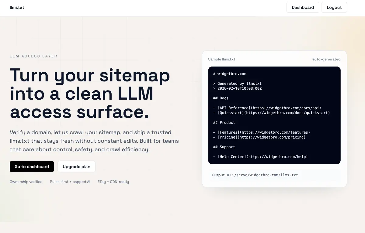 llmstxt.click - Screenshot 1