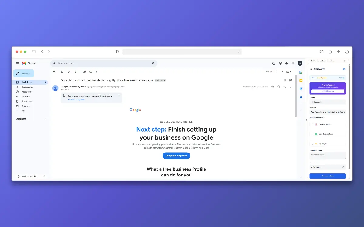 MailNotes - Screenshot 1