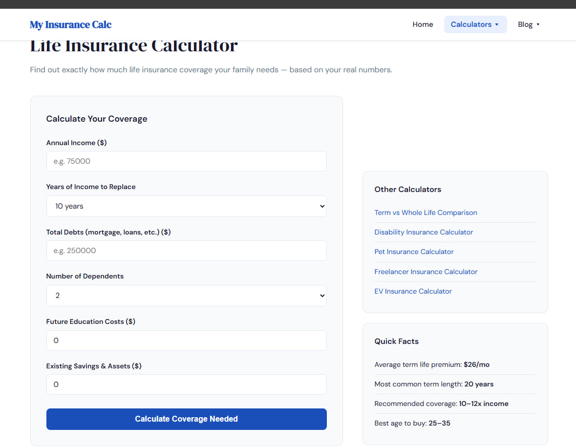 My Insurance Calc - Screenshot 2