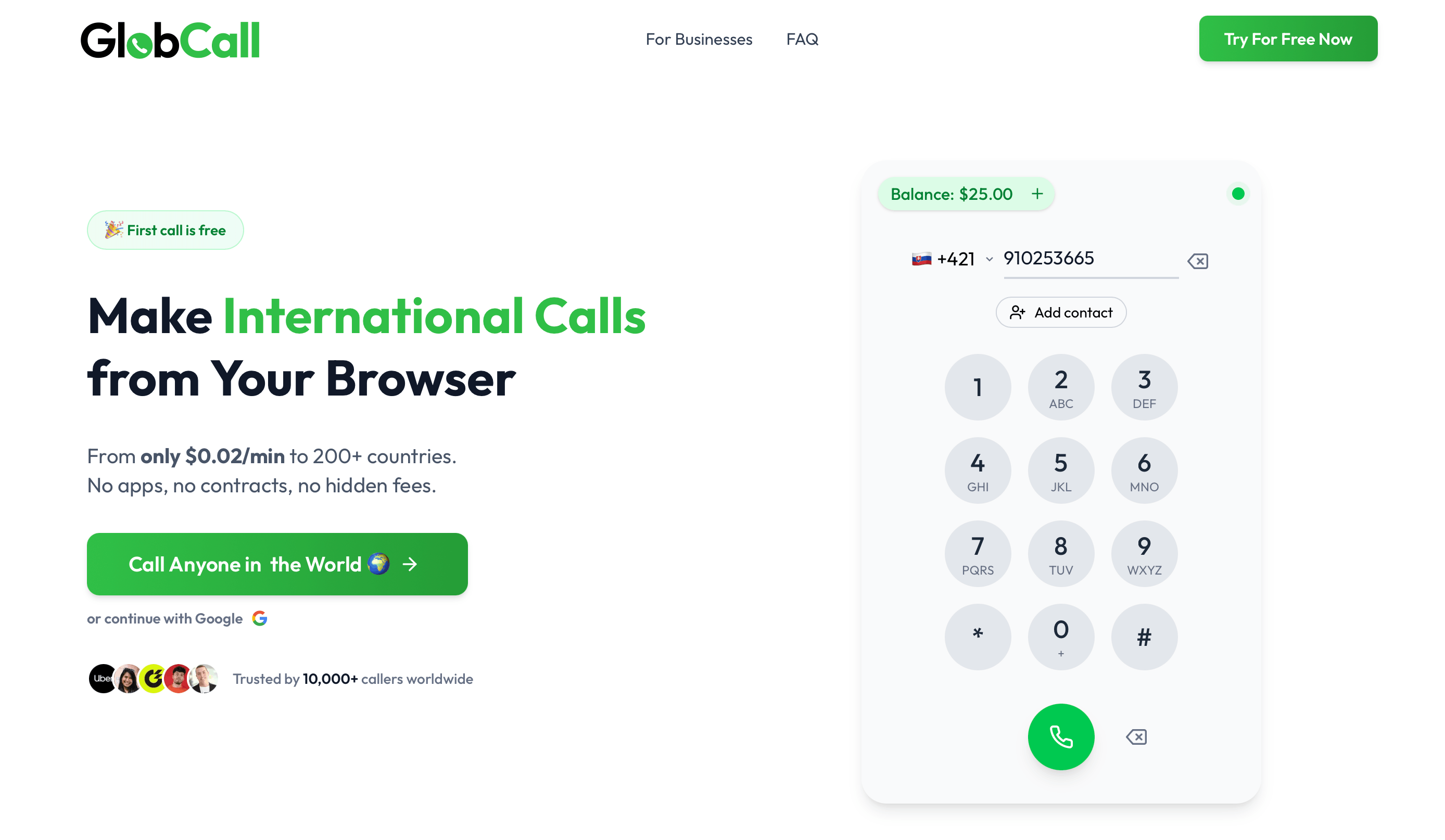 GlobCall - Screenshot 1