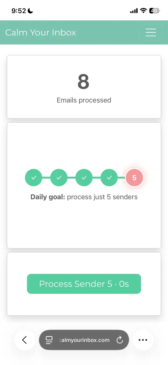 Calm Your Inbox - Screenshot 2