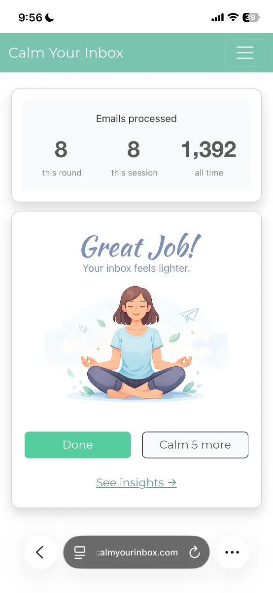 Calm Your Inbox - Screenshot 3