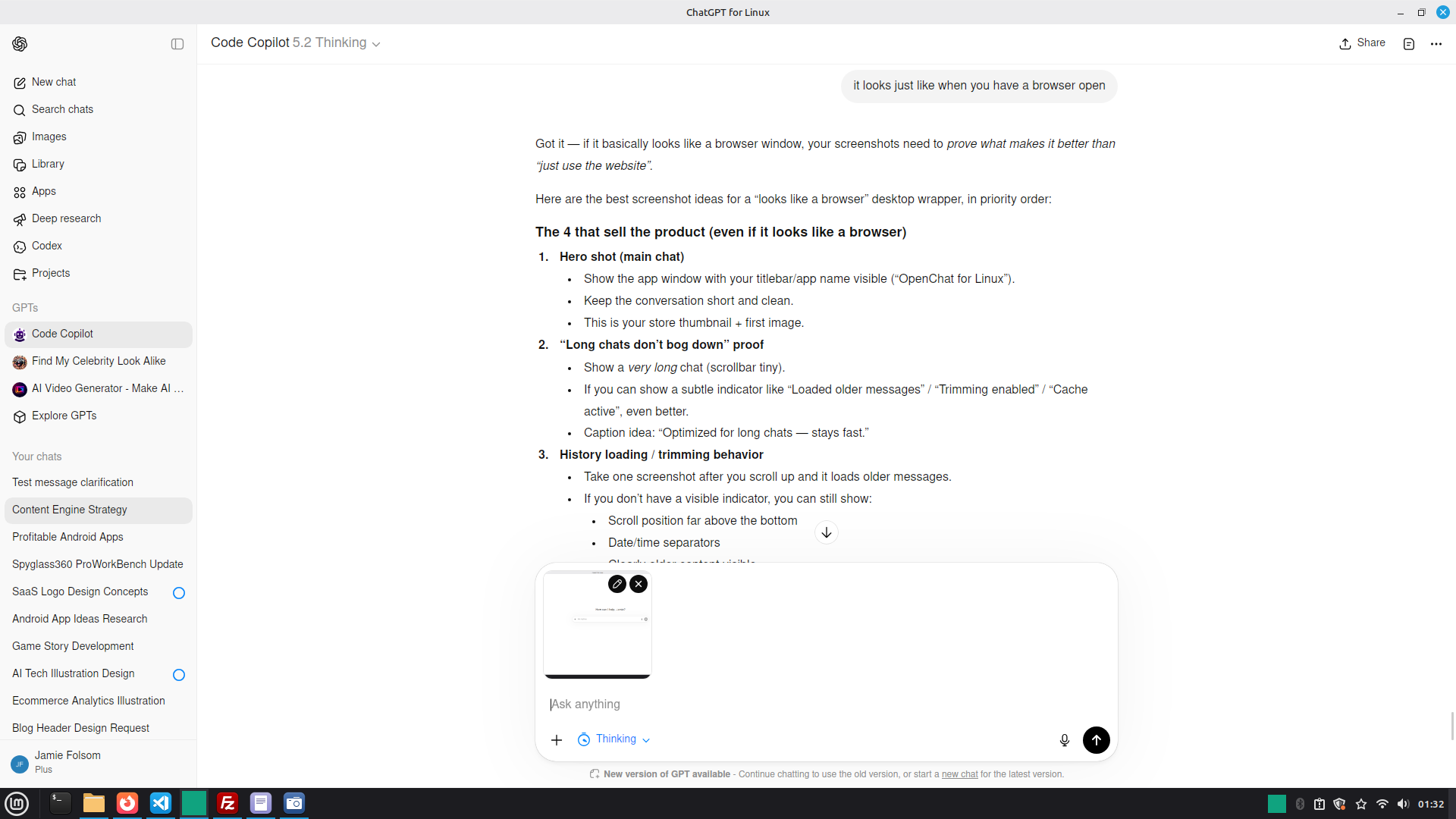 OpenChat for Linux - OpenAi chat by Snip - Screenshot 2